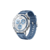 Huawei Watch GT 5 46 mm Blue woven strap — front view with display on