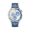 Huawei Watch GT 5 46 mm Blue woven strap — front view with display on